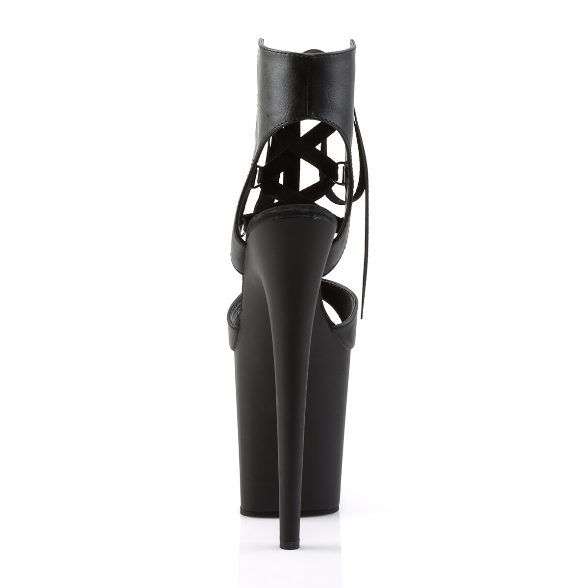 Pleaser Sandales pour femmes FLAMINGO-800-14 BLK FAUX CUIR / BLK MATTE
