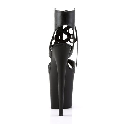 Pleaser Sandales pour femmes FLAMINGO-800-14 BLK FAUX CUIR / BLK MATTE