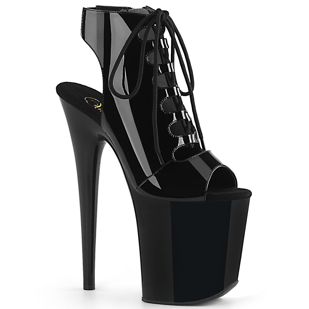 Pleaser Sandales pour femmes FLAMINGO-800-20 BLK PAT / BLK