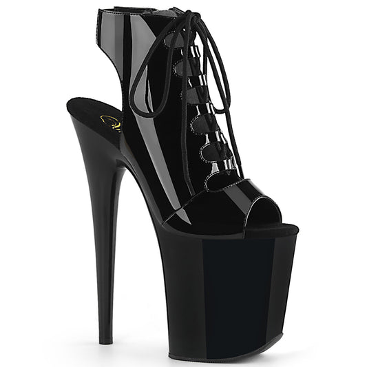 Pleaser Sandales pour femmes FLAMINGO-800-20 BLK PAT / BLK
