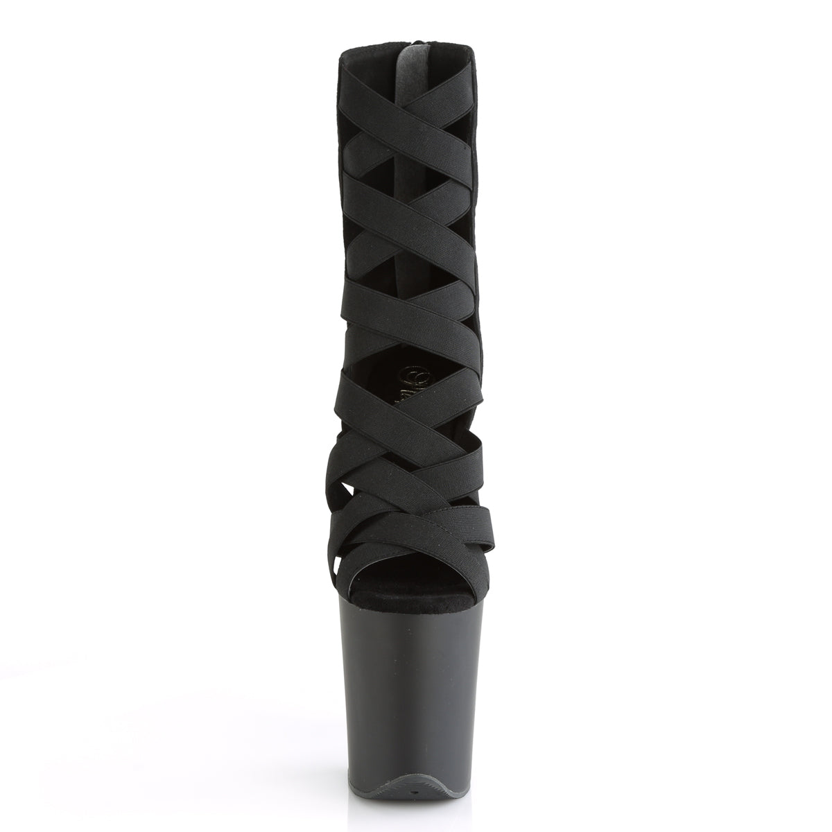 Pleaser Bottines pour femmes FLAMINGO-800-24 BLK BAND-MICROFIBER / BLK MATTE