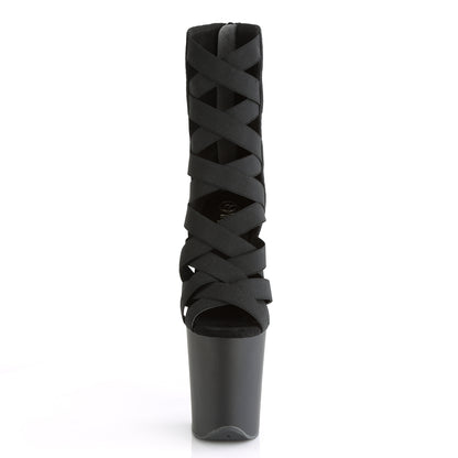 Pleaser Bottines pour femmes FLAMINGO-800-24 BLK BAND-MICROFIBER / BLK MATTE