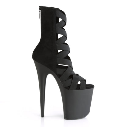 Pleaser Bottines pour femmes FLAMINGO-800-24 BLK BAND-MICROFIBER / BLK MATTE