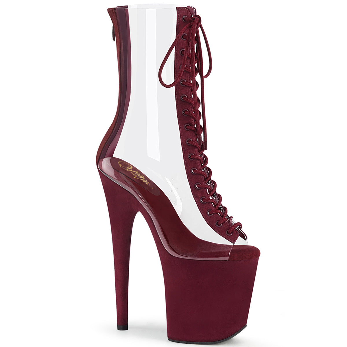 Pleaser Bottines pour femmes FLAMINGO-800-34FS CLR-Bourgogne Faux Suisse / Suede Bourgogne