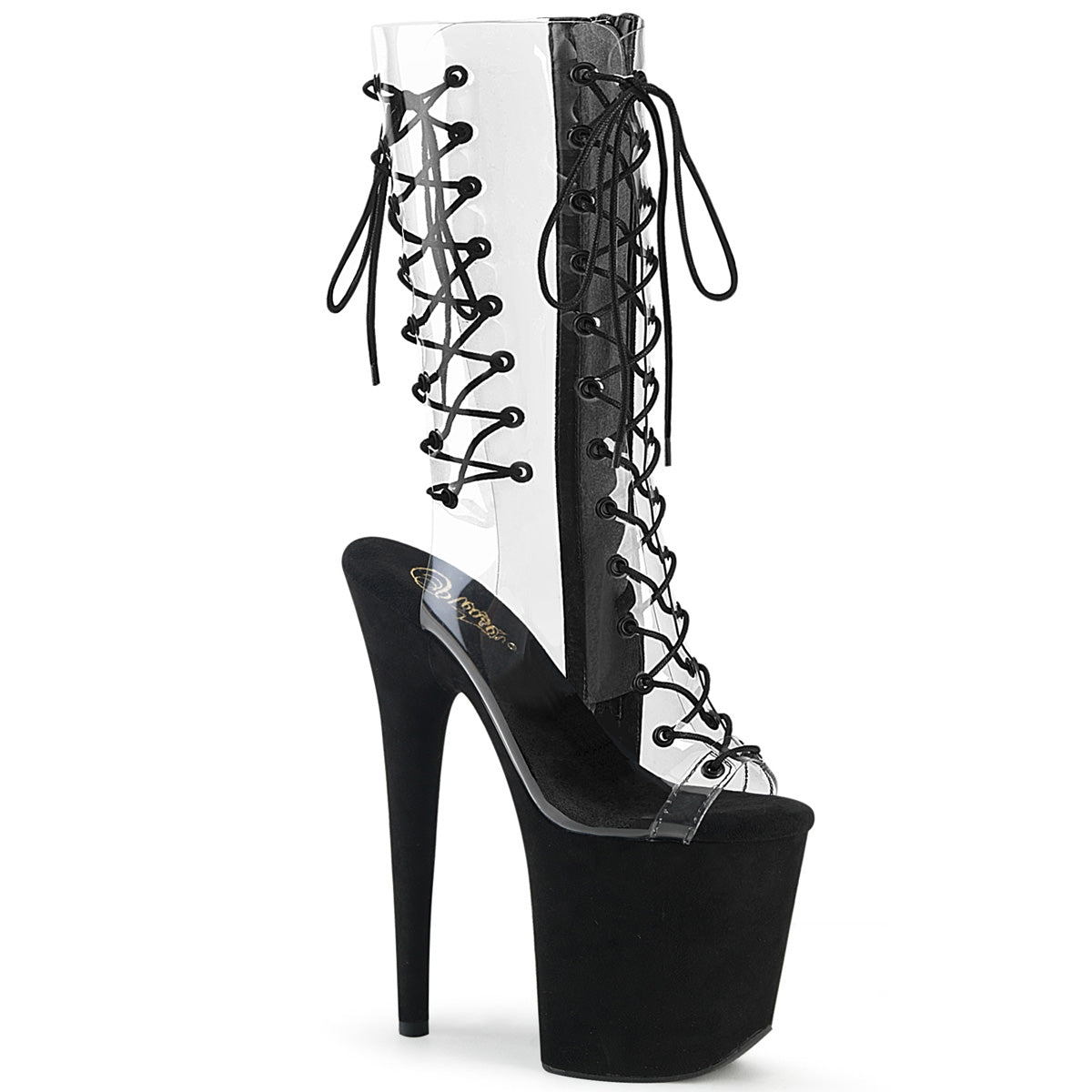 Pleaser Womens Ankle Boots FLAMINGO-800-60FS Clr/Blk Faux Suede