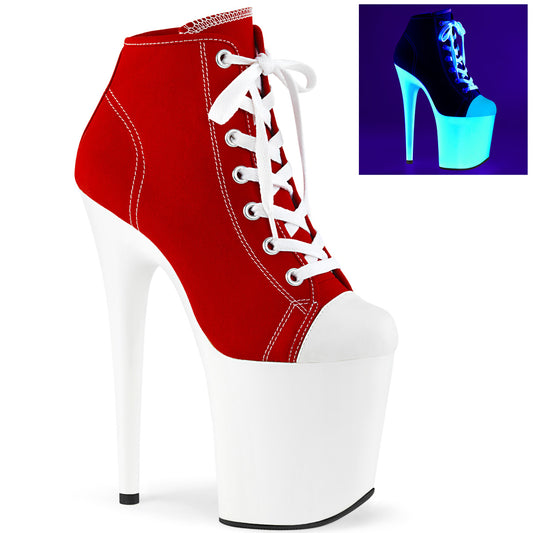 Pleaser Aux femmes  FLAMINGO-800SK-02 Toile rouge / néon wht