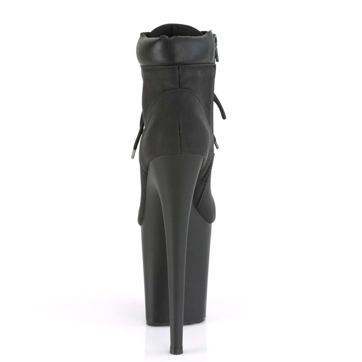 Pleaser Bottines pour femmes FLAMINGO-800tl-02 Blk Nubuck Faux Cuir / Blk Matte