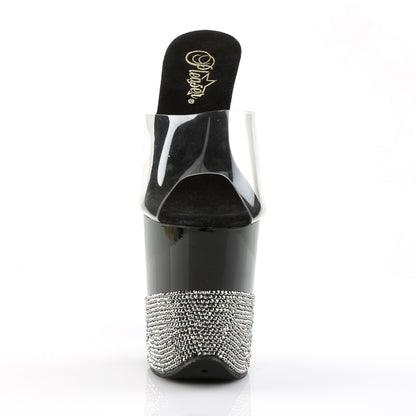 Pleaser Sandales pour femmes FLAMINGO-801-3 CLR / BLK-SANWTER RS