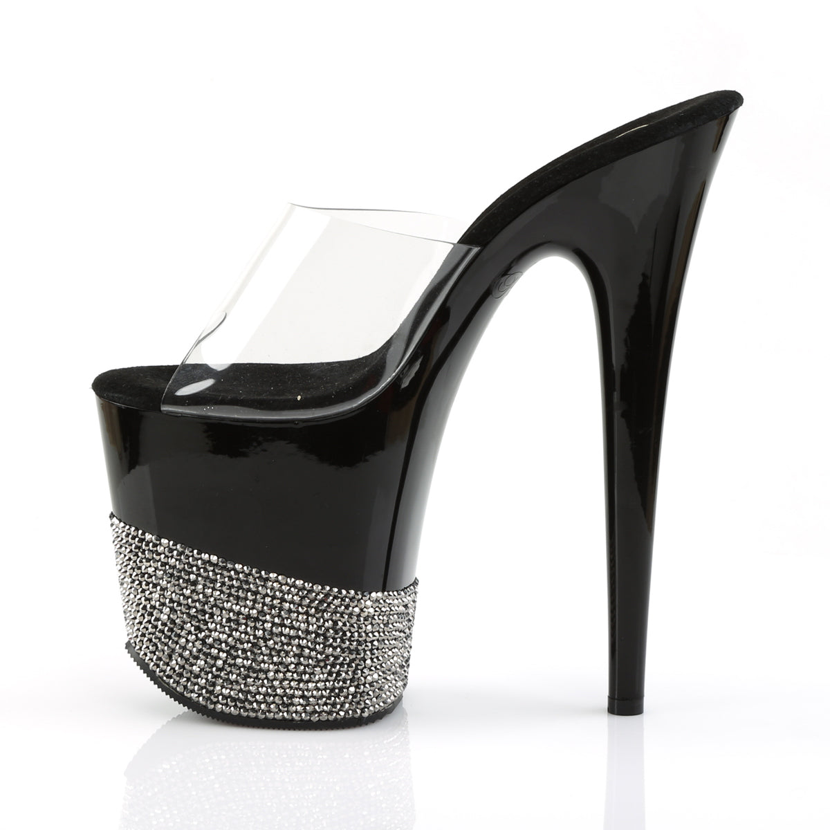 Pleaser Sandales pour femmes FLAMINGO-801-3 CLR / BLK-SANWTER RS