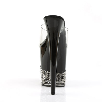 Pleaser Sandales pour femmes FLAMINGO-801-3 CLR / BLK-SANWTER RS