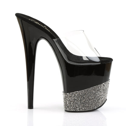 Pleaser Sandales pour femmes FLAMINGO-801-3 CLR / BLK-SANWTER RS