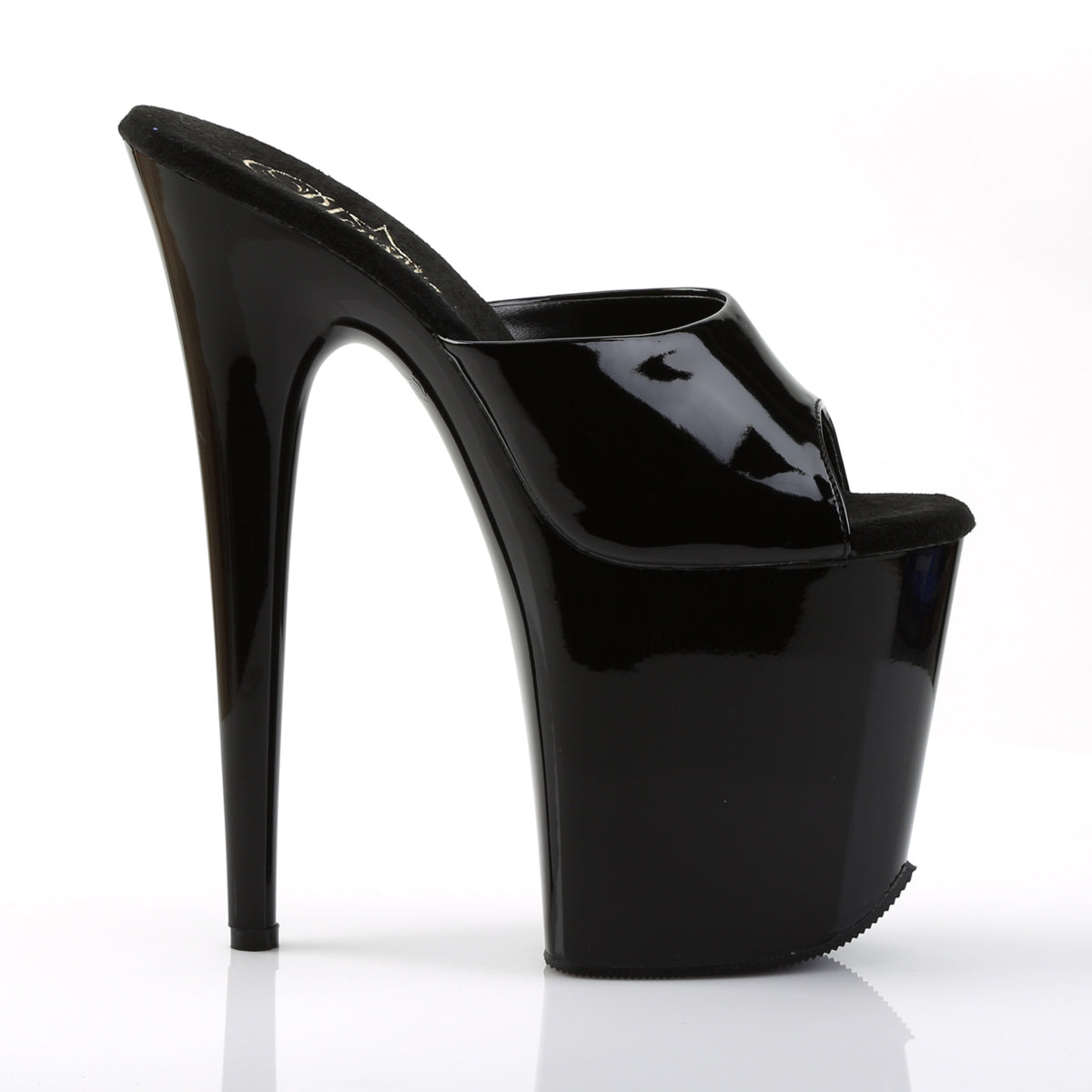 Pleaser Sandales pour femmes FLAMINGO-801 BLK PAT / BLK