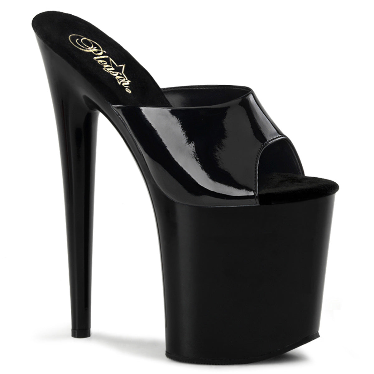 Pleaser Sandales pour femmes FLAMINGO-801 BLK PAT / BLK