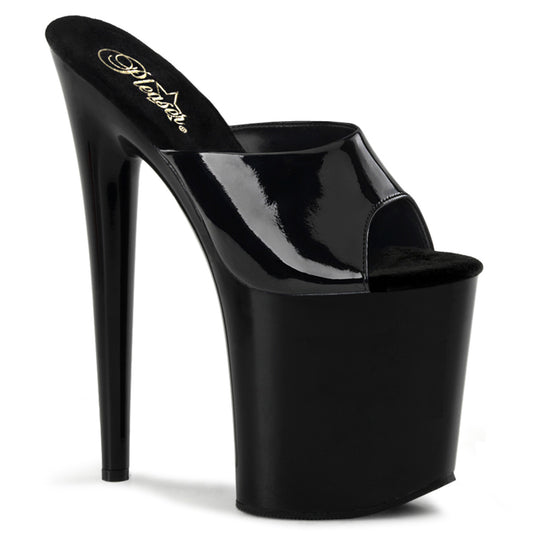 Pleaser Sandales pour femmes FLAMINGO-801 BLK PAT / BLK