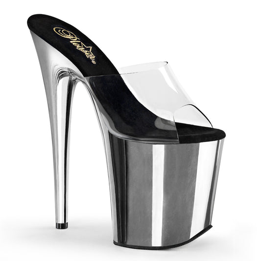 Pleaser Sandales pour femmes FLAMINGO-801 CLR / SLV Chrome