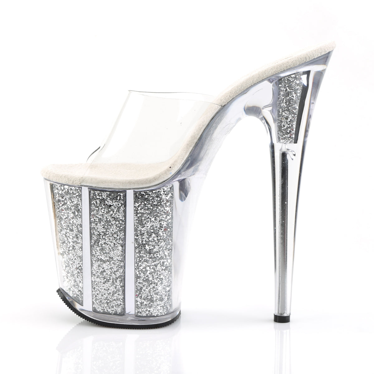 Pleaser Sandales pour femmes FLAMINGO-801g CLR / SLV Glitter