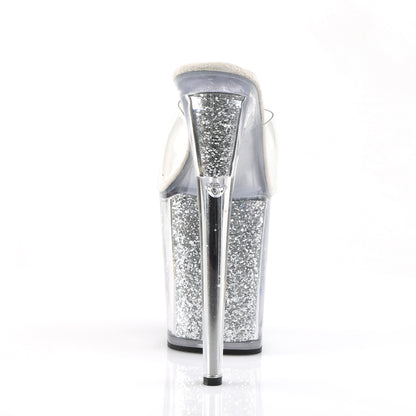 Pleaser Sandales pour femmes FLAMINGO-801g CLR / SLV Glitter