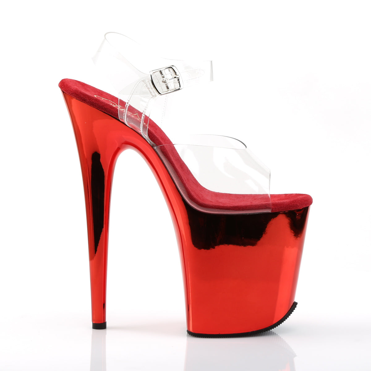 Pleaser Sandales pour femmes FLAMINGO-808 CLR / Chrome rouge