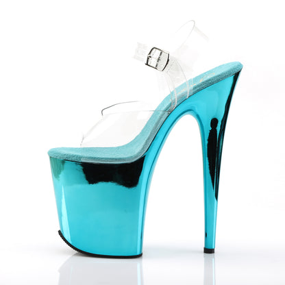 Pleaser Sandales pour femmes FLAMINGO-808 chrome CLR / turquoise