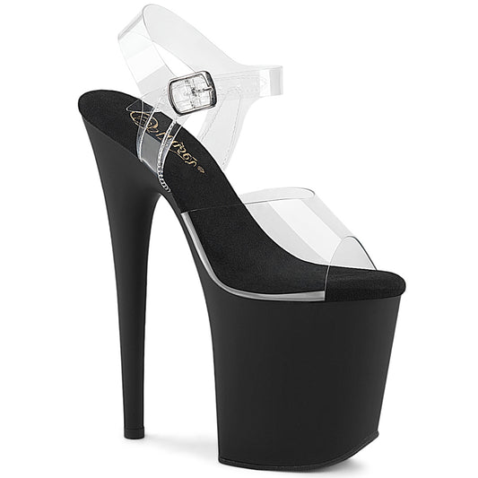 Pleaser Women's Platform Shoes FLAMINGO-808 Clr/Blk Matte
