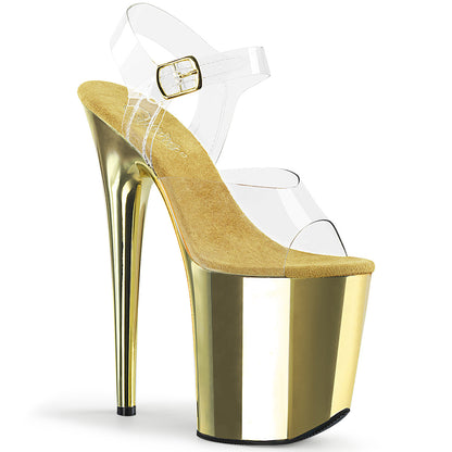 Pleaser Sandales pour femmes FLAMINGO-808 CLR / Chrome Gold