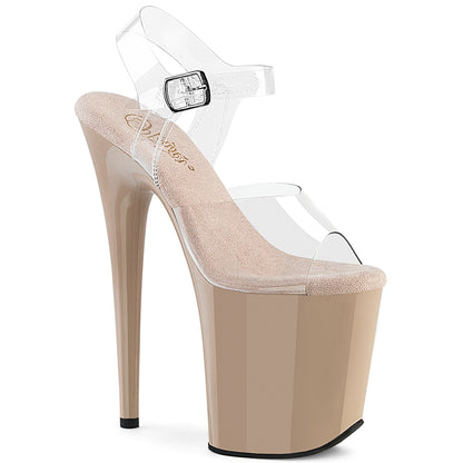 Pleaser Women's Platform Shoes FLAMINGO-808 Clr/Nude