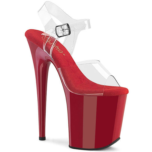 Pleaser Women's Platform Shoes FLAMINGO-808 Clr/Red