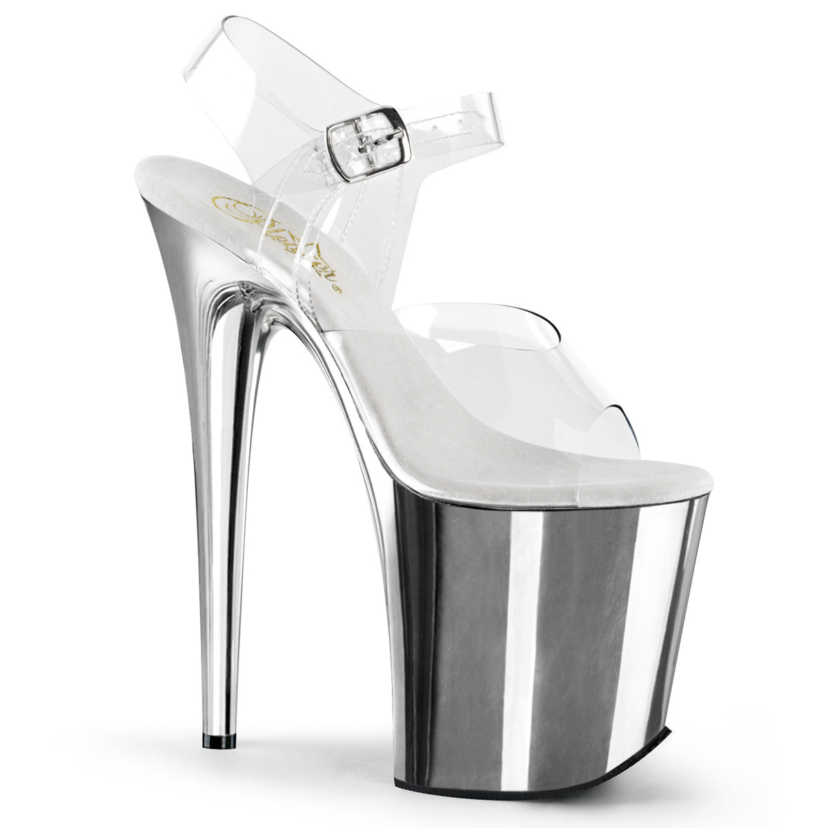 Pleaser Sandales pour femmes FLAMINGO-808 CLR / SLV Chrome