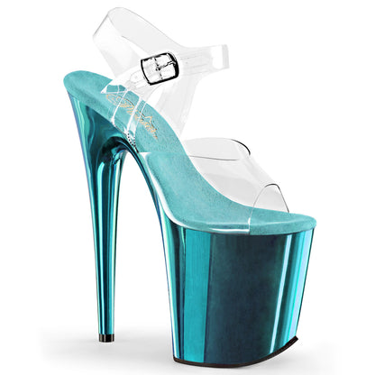 Pleaser Sandales pour femmes FLAMINGO-808 chrome CLR / turquoise