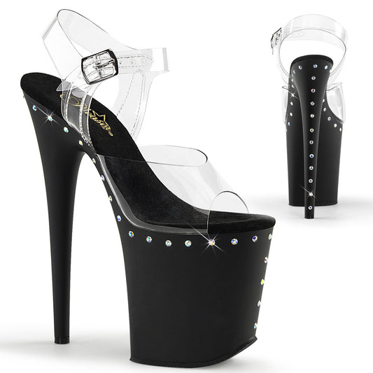 Pleaser Sandales pour femmes FLAMINGO-808abls CLR / BLK MATTE