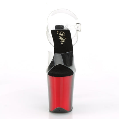 Pleaser Sandales pour femmes FLAMINGO-808br CLR / RED-BLK