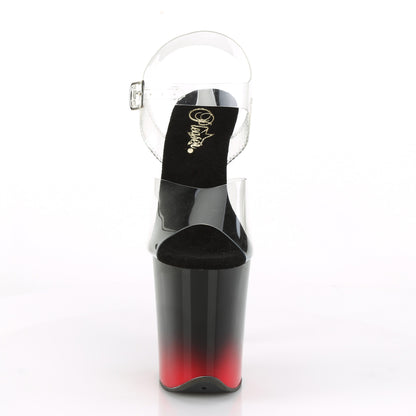 Pleaser Sandales pour femmes FLAMINGO-808br-H CLR / BLK-ROUGE