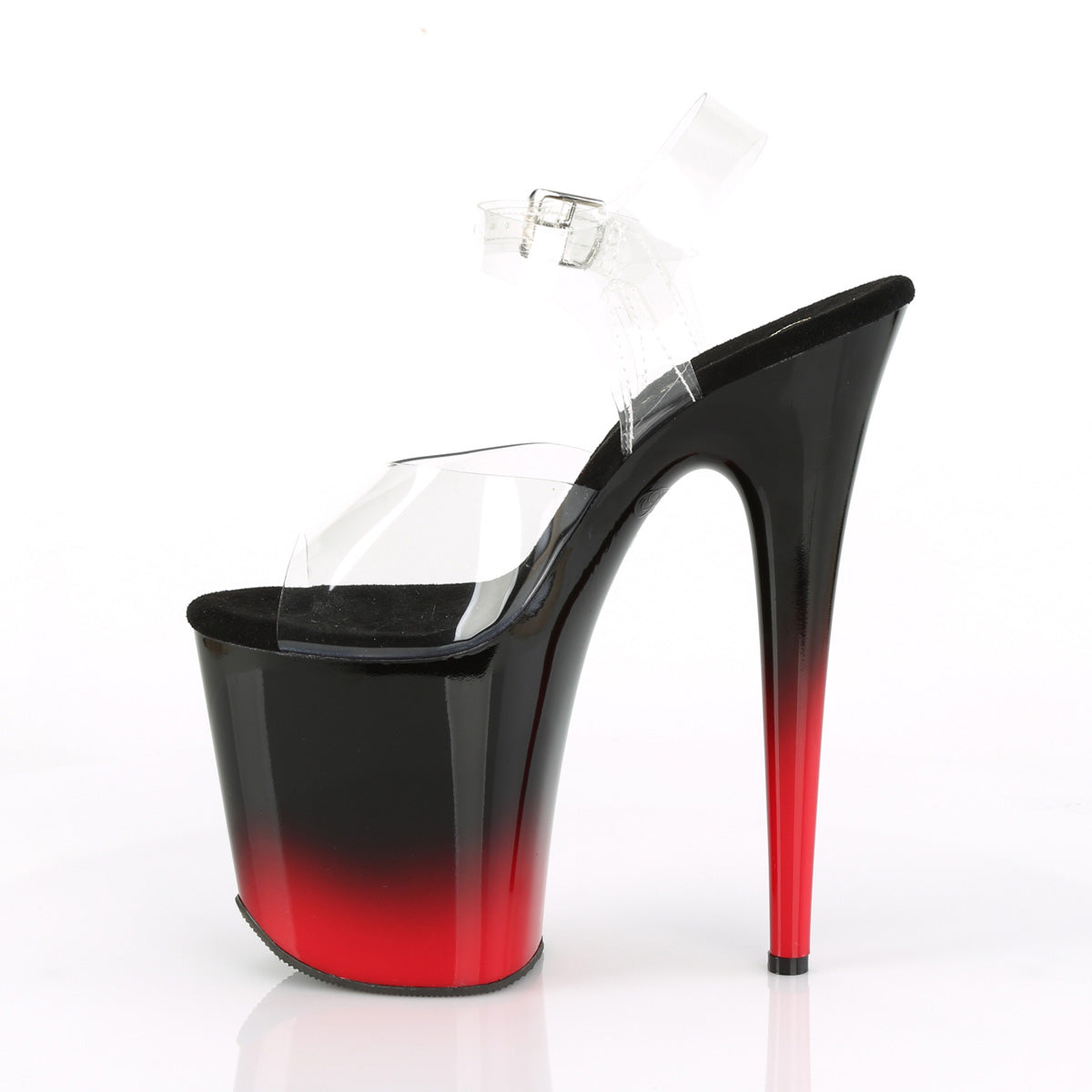 Pleaser Sandales pour femmes FLAMINGO-808br-H CLR / BLK-ROUGE