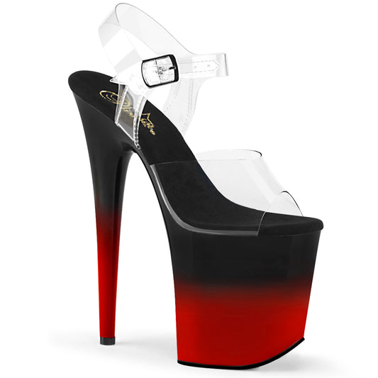 Pleaser Sandales pour femmes FLAMINGO-808br-H CLR / BLK-ROUGE