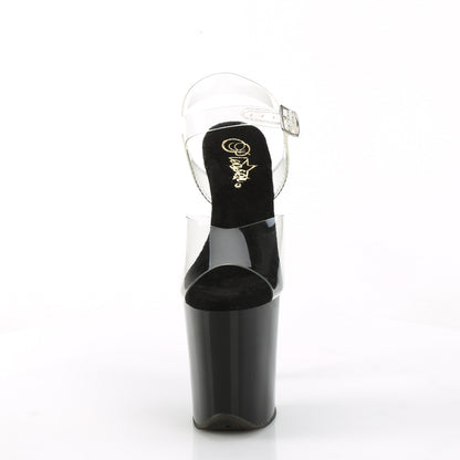 Pleaser  Des sandales FLAMINGO-808CRS-2 CLR / BLK-SLV RS