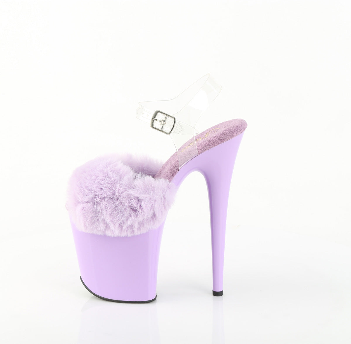 Pleaser Women's Platform Shoes FLAMINGO-808FUR Lavender Faux Fur-Clr TPU/Lavender