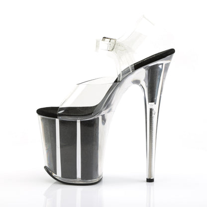 Pleaser Sandales pour femmes FLAMINGO-808g CLR / BLK GLTR