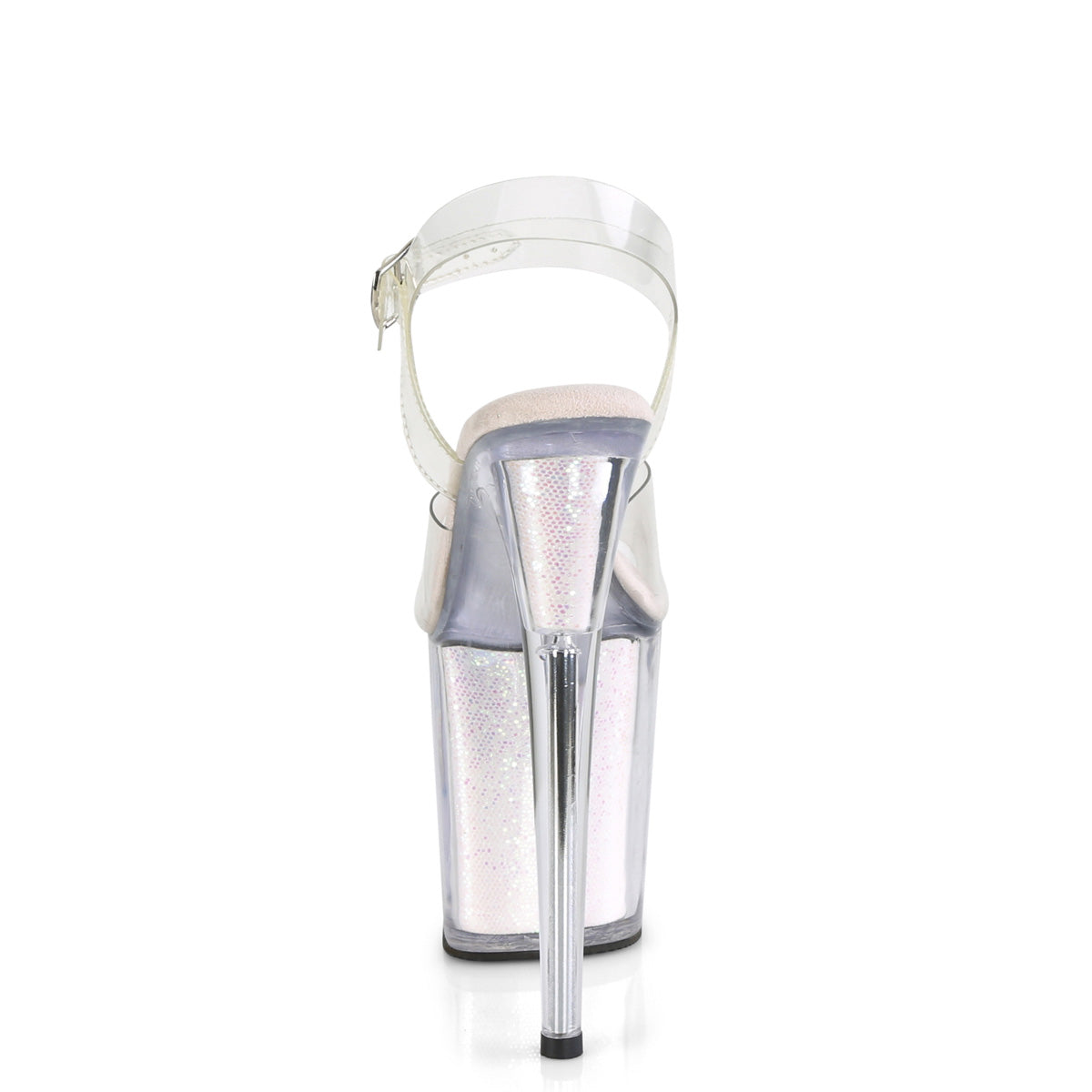 Pleaser Sandales pour femmes FLAMINGO-808G Inserts de scintillants CLR / OPAL