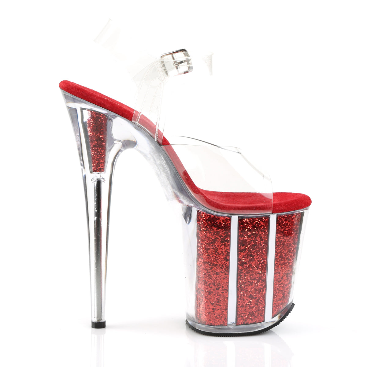Pleaser Sandales pour femmes FLAMINGO-808g CLR / Glitter rouge
