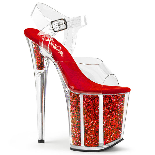 Pleaser Sandales pour femmes FLAMINGO-808g CLR / Glitter rouge