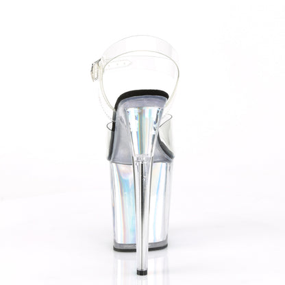 Pleaser Sandales pour femmes FLAMINGO-808HGI Inserts d'hologramme CLR / SLV