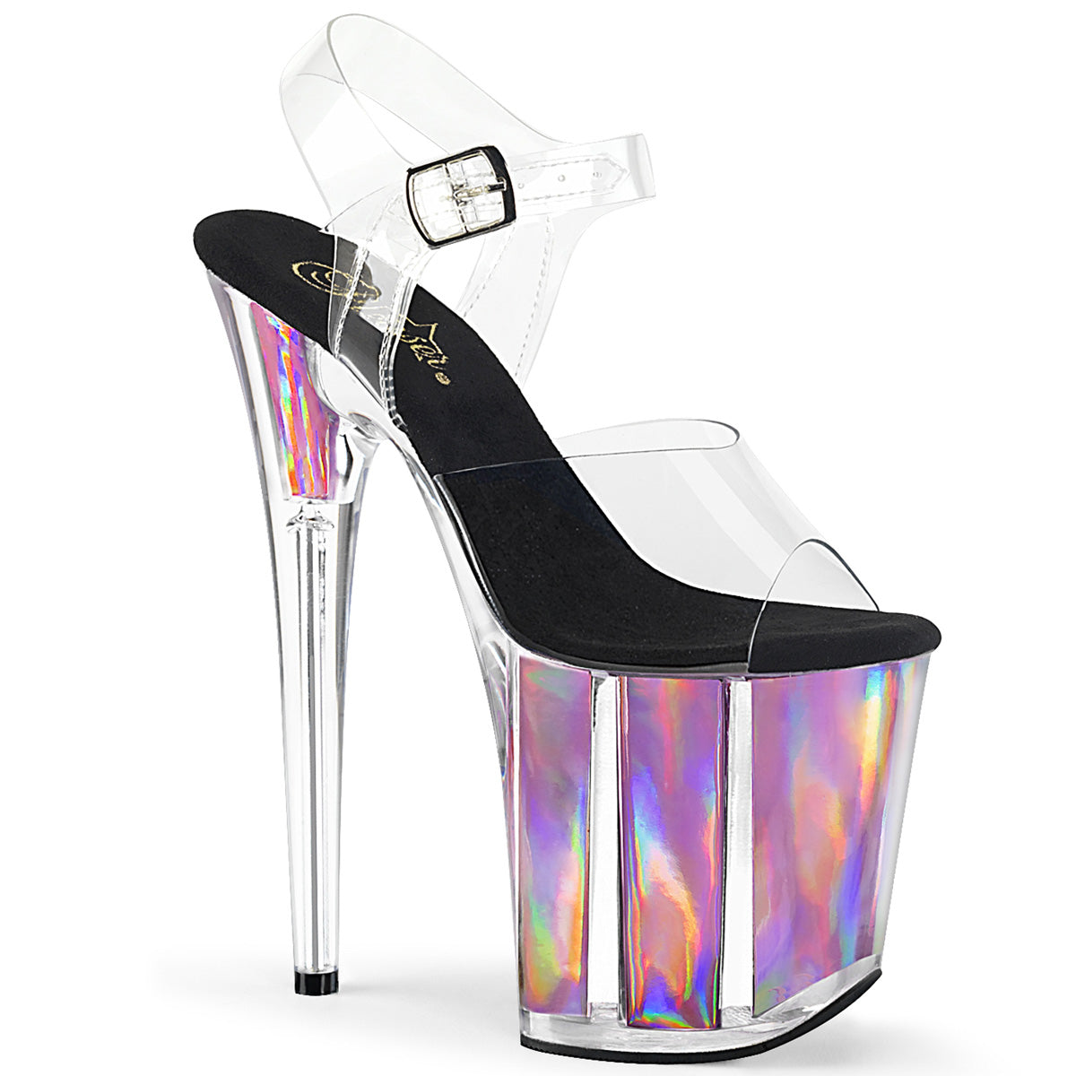 Pleaser Sandales pour femmes FLAMINGO-808HGI inserts d'hologramme CLR / rose