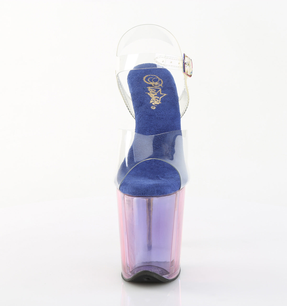 Pleaser Women's Platform Shoes FLAMINGO-808HT Clr/Blue Multi Tinted