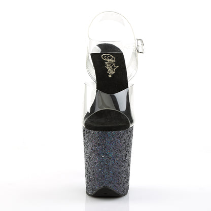 Pleaser Sandales pour femmes FLAMINGO-808LG CLR / BLK MULTI GLITTER