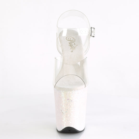 Pleaser Women's Platform Shoes FLAMINGO-808LG Clr/Opal Multi Glitter