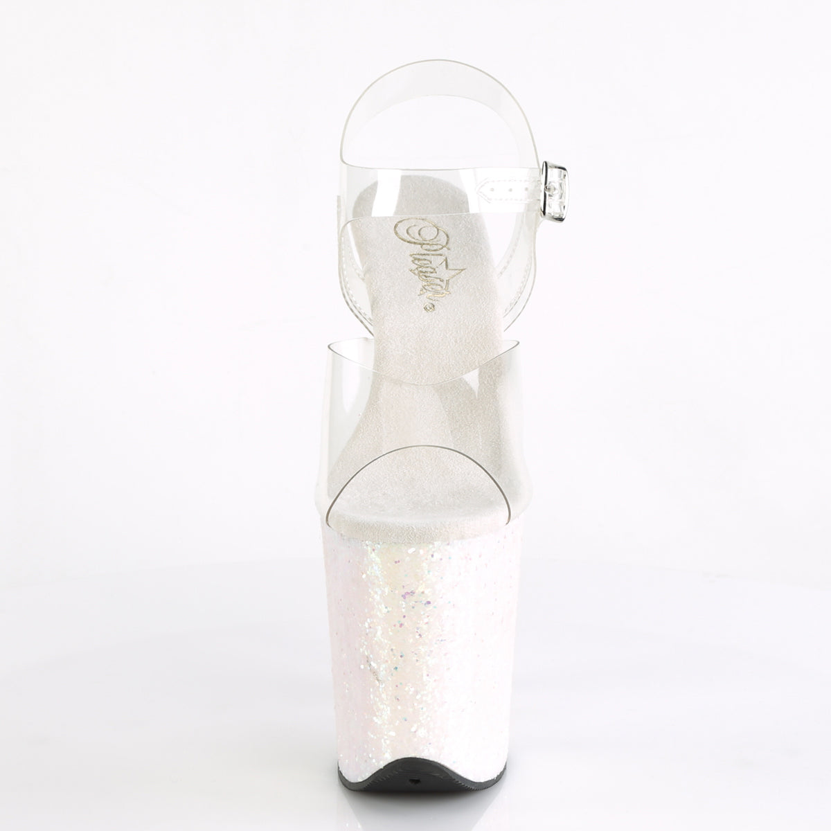 Pleaser Sandales pour femmes FLAMINGO-808LG CLR / OPAL Multi Glitter