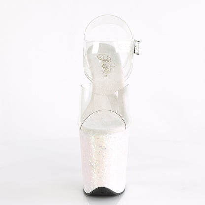 Pleaser Sandales pour femmes FLAMINGO-808LG CLR / OPAL Multi Glitter