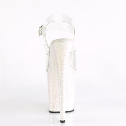 Pleaser Sandales pour femmes FLAMINGO-808LG CLR / OPAL Multi Glitter