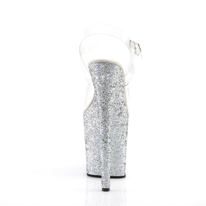 Pleaser Sandales pour femmes FLAMINGO-808LG CLR / SLV Multi Glitter