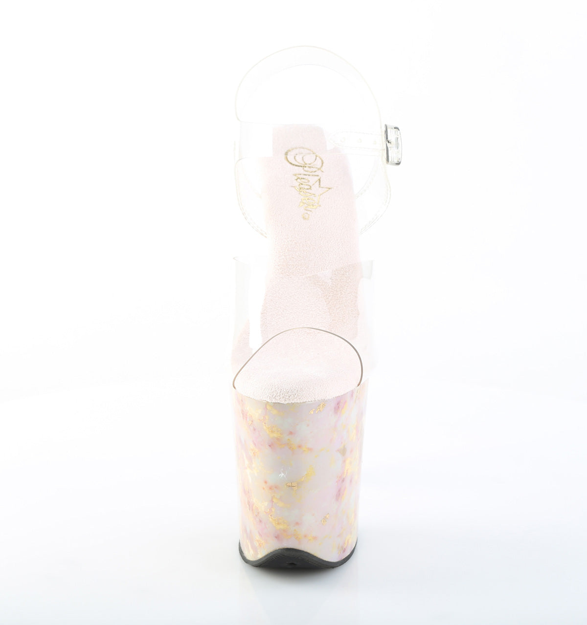 Pleaser Women's Platform Shoes FLAMINGO-808MB Clr/Blush-Gold Marble